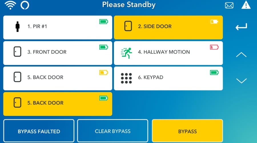 Binghamton security system command screen.